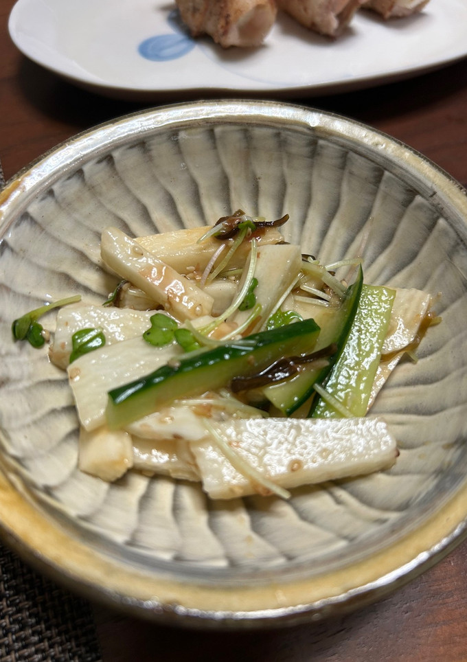 【居酒屋風】長芋と胡瓜の梅肉和えサラダ-レシピのメイン写真