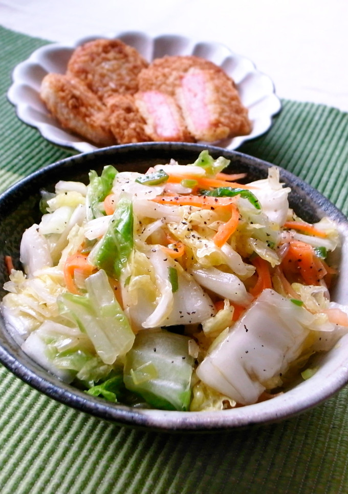 大量消費もおまかせ！白菜のネギ塩サラダ-レシピのメイン写真