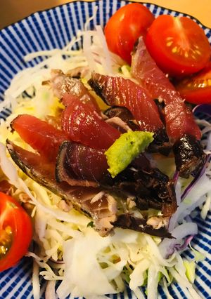 カツオのたたき●わさび醤油サラダ-レシピのメイン写真