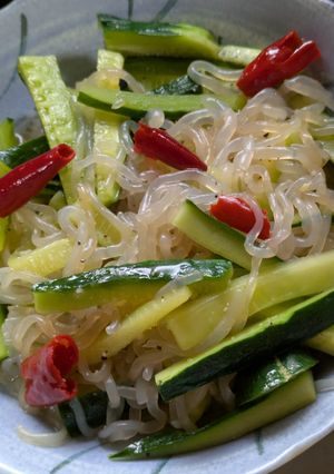 糸こんにゃくと胡瓜の中華風炒め-レシピのメイン写真