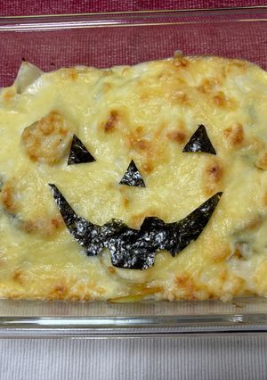 ハロウィンにも♪海老とツナの濃厚かぼちゃグラタン-レシピのメイン写真