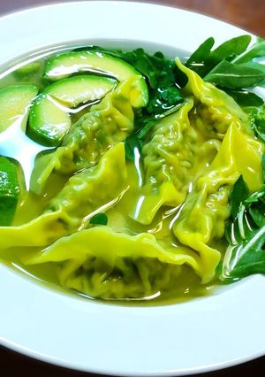 アボカド入り　セルバチコのスープ餃子-レシピのメイン写真