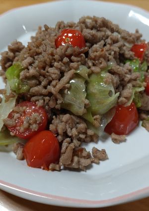 豚ひき肉のレタス入り甘辛炒め-レシピのメイン写真