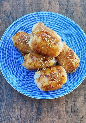 こんにゃくごはんの肉巻きおにぎり-レシピのメイン写真