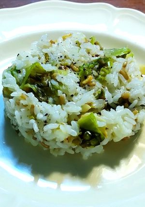 蕗の薹ガーリックライス スーパー大麦ご飯-レシピのメイン写真