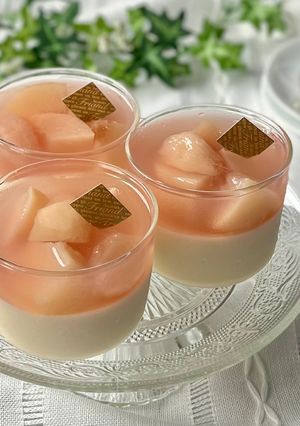 白桃のジュレと糀甘酒のレアチーズ-レシピのメイン写真