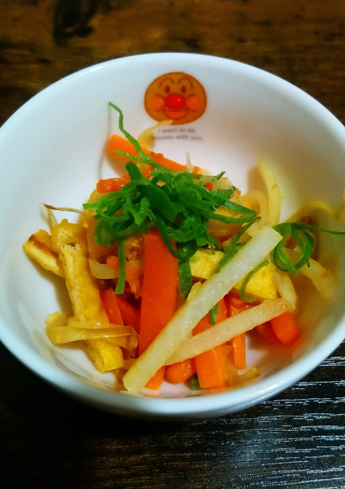 大根の皮と人参と油揚げの豆板醤炒め-レシピのメイン写真