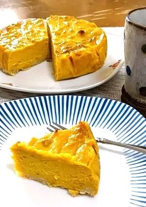 美味しいカボチャと水切りヨーグルトのチーズケーキ-レシピのメイン写真