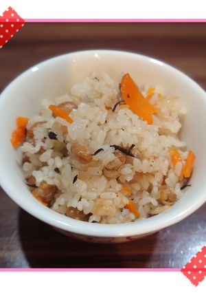 福豆と人参の炊き込みご飯-レシピのメイン写真