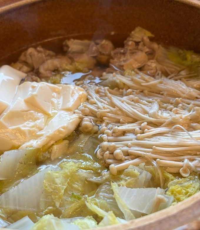 鶏肉、白菜、キノコの水炊き-レシピのメイン写真