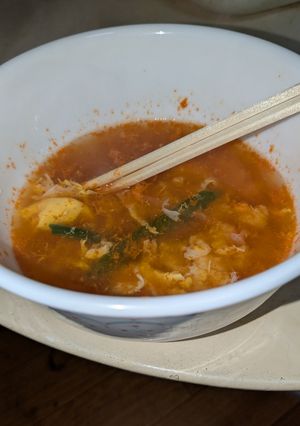 豆板醤と麺つゆの卵スープ-レシピのメイン写真