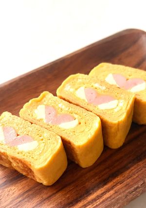 ハートイン卵焼き(お弁当)-レシピのメイン写真