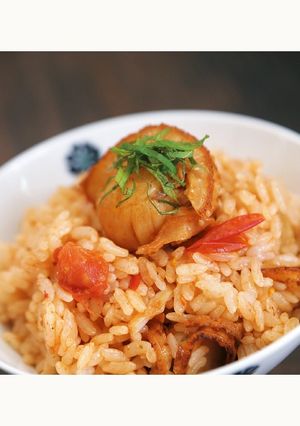 ホタテとミニトマトの混ぜご飯-レシピのメイン写真