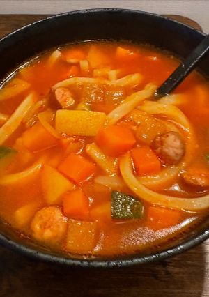 ミネストローネうどん！-レシピのメイン写真