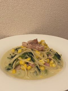 ほうれん草とベーコンの濃厚クリームパスタ-レシピのメイン写真