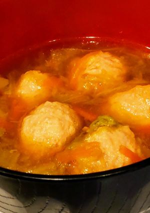 親父の鶏つくね汁-レシピのメイン写真