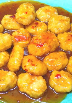 軟骨入り豆腐つくねナゲットチリソース和え-レシピのメイン写真