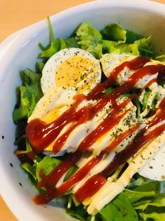 ゆで玉子&ベビーリーフのケチャマヨサラダ-レシピのメイン写真