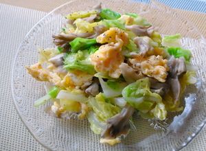 舞茸美味しい！キャベツ＆いり卵のサラダ-レシピのメイン写真