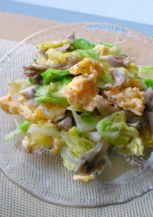 舞茸美味しい！キャベツ＆いり卵のサラダ-レシピのメイン写真