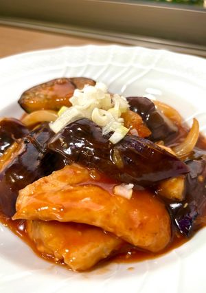 【簡単夕食】柔らか鶏胸肉とトロトロ茄子の酢鶏-レシピのメイン写真