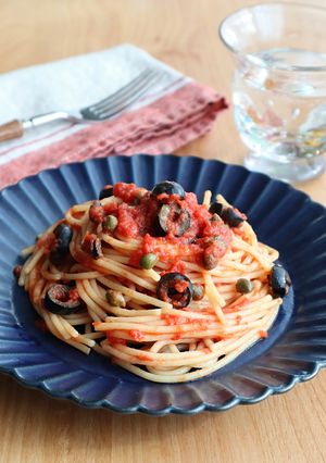 レンジで簡単！スパゲティ・ブッタネスカ-レシピのメイン写真