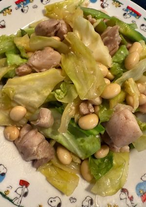 大豆と鶏肉中華炒め-レシピのメイン写真
