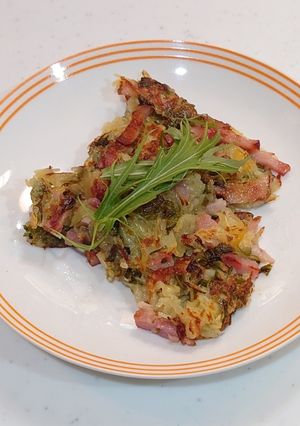 水菜とじゃがいもの洋風お好み焼きもどき😊-レシピのメイン写真