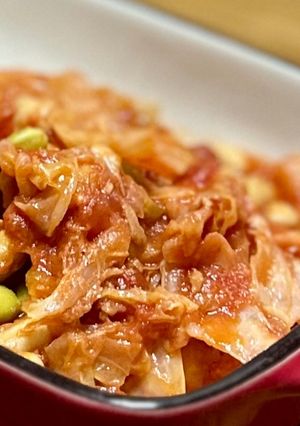 キャベツ消費◎ツナと大豆でトマト缶煮-レシピのメイン写真