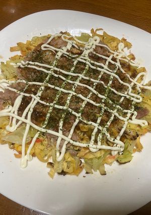 簡単ランチ!豆腐皮でお好み焼き-レシピのメイン写真