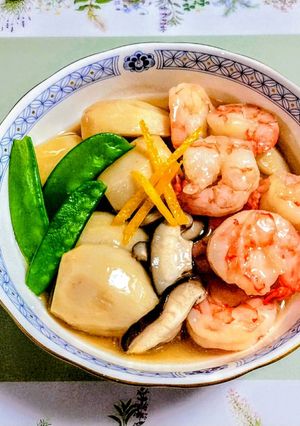 正月の煮物!里芋とエビの治部煮風-レシピのメイン写真