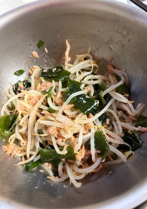 簡単！もやしとツナとわかめのごまポン和え-レシピのメイン写真