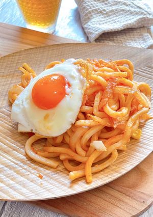 うどんの塩麹ナポリタン-レシピのメイン写真