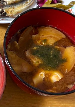 卵丸1個入り生青海苔の赤出し-レシピのメイン写真