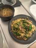 ニラのミートソースパスタ