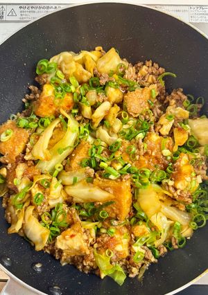 キャベツと厚揚げの肉みそ炒め-レシピのメイン写真