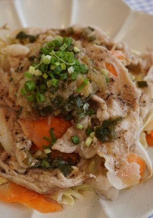 栄養士の疲労回復！ニラダレレンジ蒸し-レシピのメイン写真