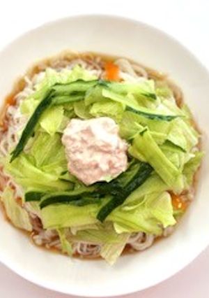 包丁要らず野菜たっぷりツナマヨそうめん-レシピのメイン写真