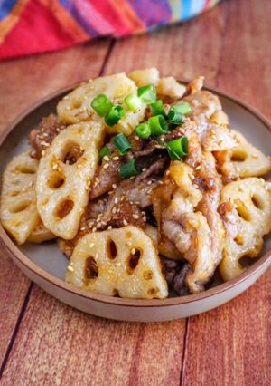 【豚肉とれんこんの甘酢だれ】シャキッと♪-レシピのメイン写真