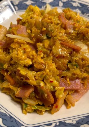 ご飯に抜群に合う❣️もんじゃ風キャベツ炒め-レシピのメイン写真