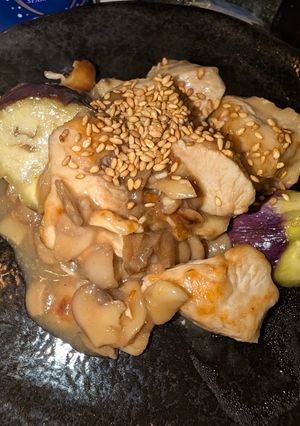 鶏むね肉と茄子の香味黒酢炒め-レシピのメイン写真