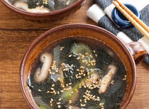 簡単♪長ねぎとしいたけの焼き海苔スープ-レシピのメイン写真