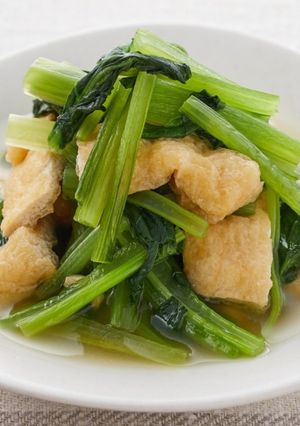 レンジで小松菜と油揚げの煮浸し-レシピのメイン写真