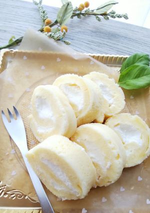 レンジで簡単❤卵1個の米粉ロールケーキ-レシピのメイン写真