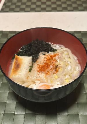 お餅の残りで力うどん◥█̆̈◤࿉∥-レシピのメイン写真