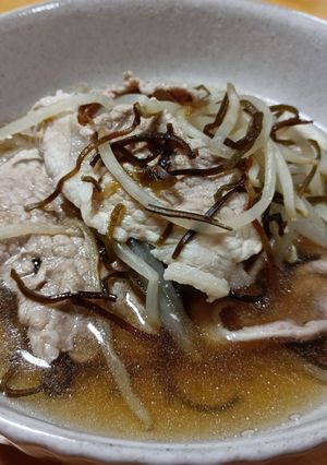 レンジで！もやしと豚肉の塩昆布-レシピのメイン写真