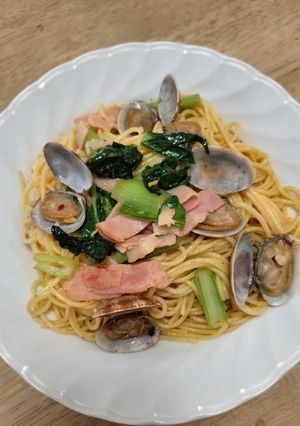 あさりと小松菜のペペロンチーノ-レシピのメイン写真