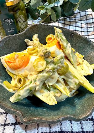 アスパラとゆで卵のデリ風オリーブサラダ-レシピのメイン写真