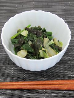 ほうれん草と白菜ののりあえ★小山市給食-レシピのメイン写真