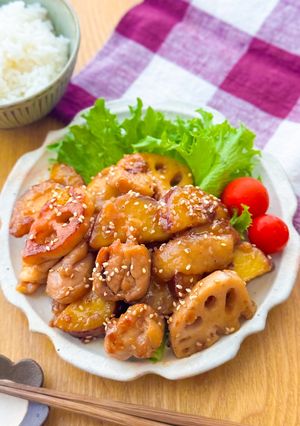 鶏肉と秋野菜の甘辛バター♫-レシピのメイン写真